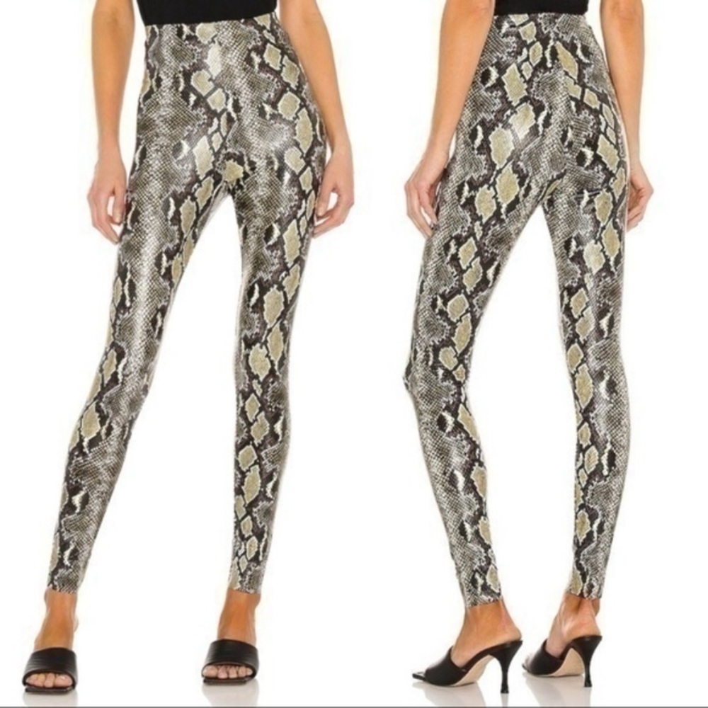 NWT COMMANDO SNAKE PRINT FAUX LEATHER LEGGINGS HIGH WAIST SLIMMING SIZE XS